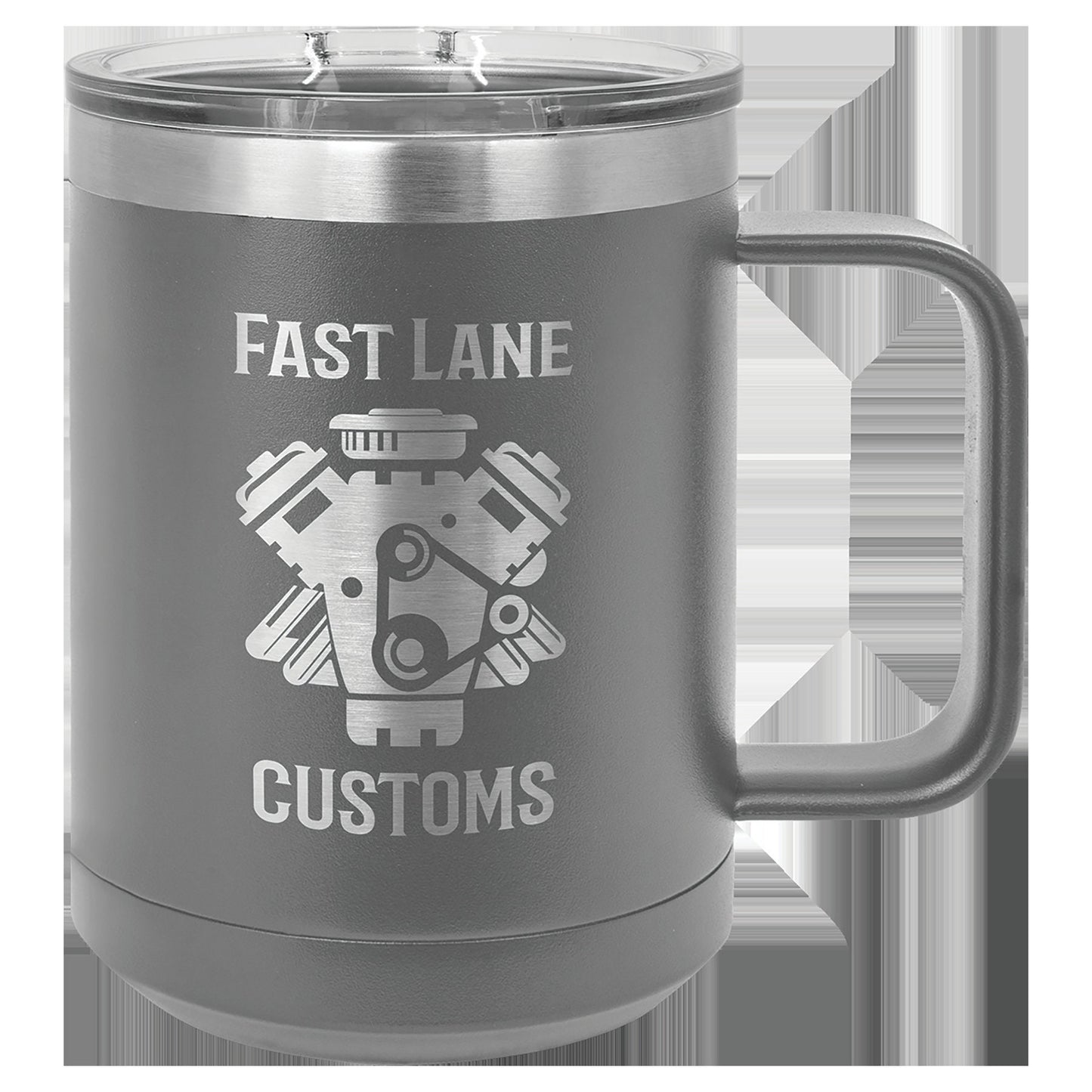 15 oz Mug with Handle | Custom | Laser Engraved | Personalized | Made in USA | Free Shipping - Firebolt Custom