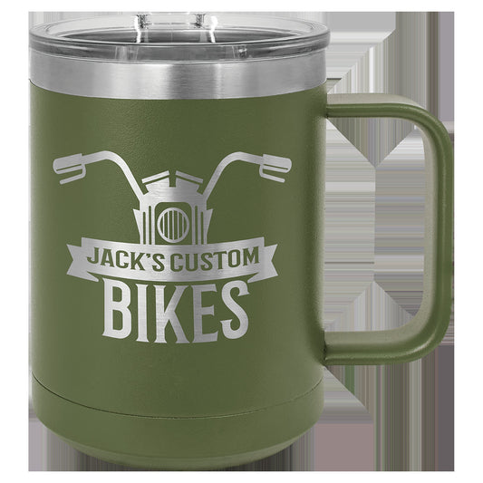 15 oz Mug with Handle | Custom | Laser Engraved | Personalized | Made in USA | Free Shipping - Firebolt Custom