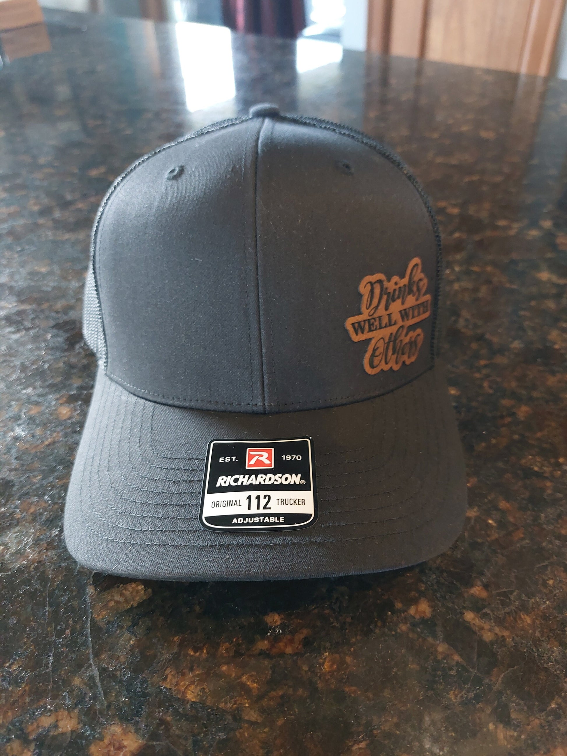 Leather Patch Hat | Trucker hat | Custom patch | Laser Engraved Hat - Firebolt Custom