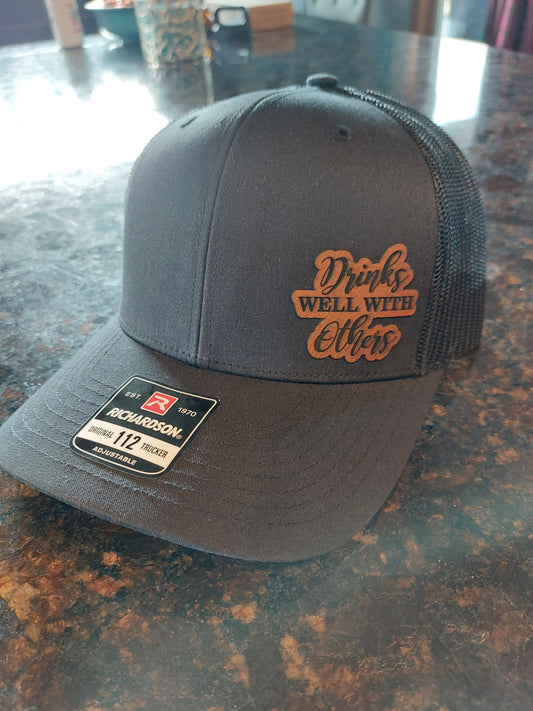 Leather Patch Hat | Trucker hat | Custom patch | Laser Engraved Hat - Firebolt Custom